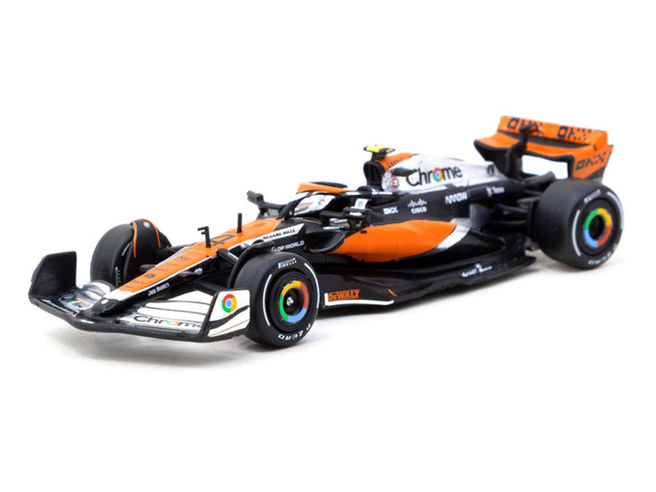 McLaren MCL60 #4 Lando Norris 2nd Place Formula One F1 "British GP" (2023) with Pitboards "Global64" Series 1/64 Diecast Model Car by Tarmac Works image 2