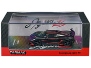 Koenigsegg Agera RS Black Carbon with Red Accents "Global64" Series 1/64 Diecast Model Car by Tarmac Works image 3