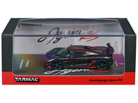 Koenigsegg Agera RS Black Carbon with Red Accents "Global64" Series 1/64 Diecast Model Car by Tarmac Works image 3