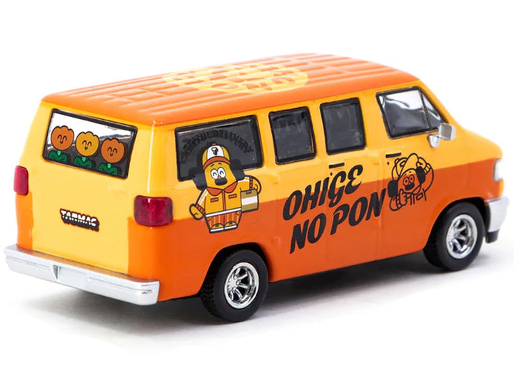 Dodge Van "Ohige no Pon" Orange Two-Tone "Global64" Series 1/64 Diecast Model by Tarmac Works image 2