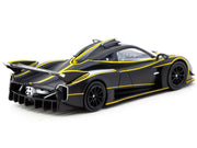 Pagani Huayra R Matt Black with Silver Accents and Yellow Stripes "Global64" Series 1/64 Diecast Model by Tarmac Works image 2