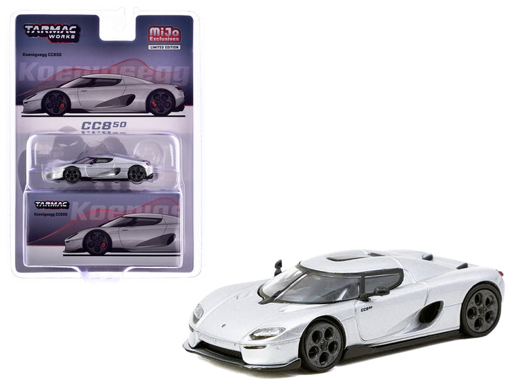 Koenigsegg CC850 Silver Metallic "Global64" Series 1/64 Diecast Model by Tarmac Works image 2