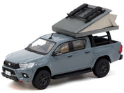 Toyota Hilux Pickup Truck RHD (Right Hand Drive) Gray with Camping Equipment "Road64" Series 1/64 Diecast Model Car by Tarmac Works image 2