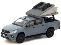 Toyota Hilux Pickup Truck RHD (Right Hand Drive) Gray with Camping Equipment "Road64" Series 1/64 Diecast Model Car by Tarmac Works image 2