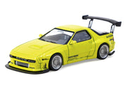 Mazda RX-7 FC3S Pandem Yellow Metallic "Road64" Series 1/64 Diecast Model Car by Tarmac Works image 2