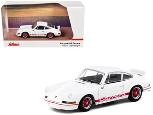 Schuco Tarmac Works Porsche 911 Carrera RS 2.7 Lightweight white red stripes Collab64 1:64 T64S-023-WR, view 1