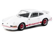 Porsche 911 Carrera RS 2.7 Lightweight White with Red Stripes "Collab64" Series 1/64 Diecast Model Car by Schuco & Tarmac Works image 2