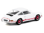 Porsche 911 Carrera RS 2.7 Lightweight White with Red Stripes "Collab64" Series 1/64 Diecast Model Car by Schuco & Tarmac Works image 3