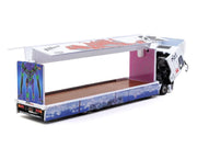 Mitsubishi Fuso Super Great Truck with Transporter "EVA Racing" White with Graphics "Truck64" Series 1/64 Diecast Model Car by Tarmac Works image 3