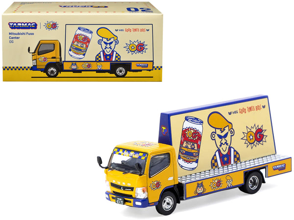 Mitsubishi Fuso Canter Mobile Ad Truck RHD (Right Hand Drive) "OG Beer" Yellow with Graphics "Truck64" Series 1/64 Diecast Model Car by Tarmac Works