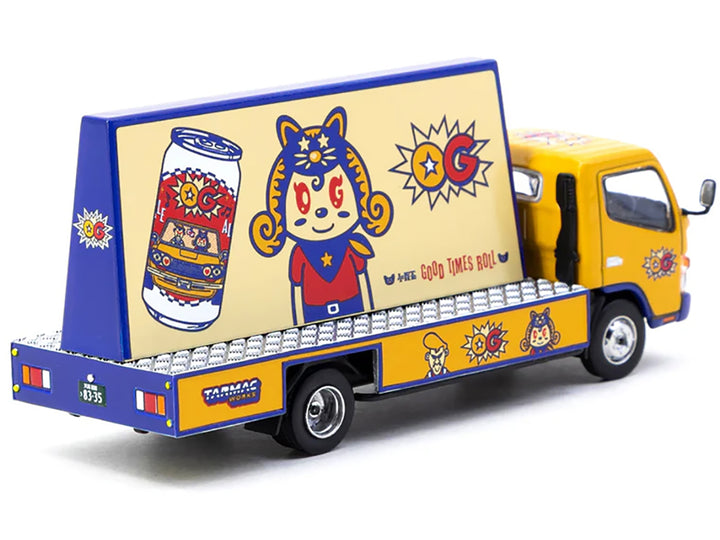 Mitsubishi Fuso Canter Mobile Ad Truck RHD (Right Hand Drive) "OG Beer" Yellow with Graphics "Truck64" Series 1/64 Diecast Model Car by Tarmac Works image 2