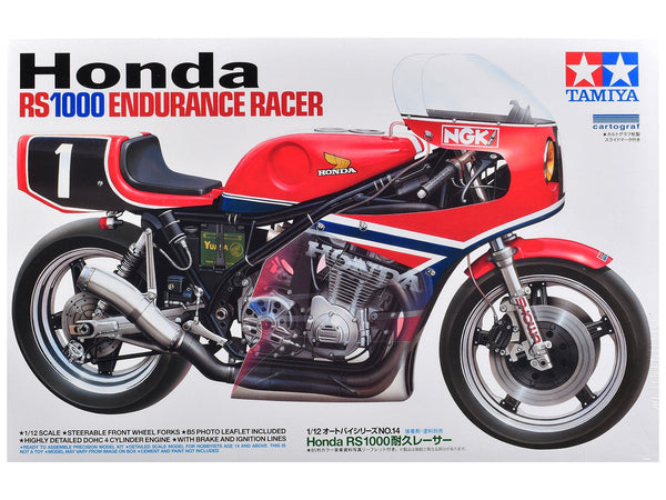 Tamiya 1:12 Honda RS1000 motorcycle model kit example; club selection varies.