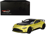 2022 Aston Martin V12 Vantage RHD (Right Hand Drive) Cosmopolitan Yellow with Black Hood and Top 1/18 Model Car by Top Speed image 4