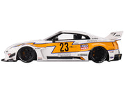 Nissan LB-Silhouette WORKS GT 35GT-RR Ver.1 RHD (Right Hand Drive) #23 White with Yellow Stripes "LB Racing" 1/18 Model Car by Top Speed image 2