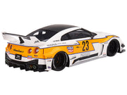 Nissan LB-Silhouette WORKS GT 35GT-RR Ver.1 RHD (Right Hand Drive) #23 White with Yellow Stripes "LB Racing" 1/18 Model Car by Top Speed image 3