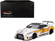Nissan LB-Silhouette WORKS GT 35GT-RR Ver.1 RHD (Right Hand Drive) #23 White with Yellow Stripes "LB Racing" 1/18 Model Car by Top Speed image 4