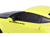 Nissan Z (RZ34) "Pandem" Ikazuchi Yellow with Matt Black Hood 1/18 Model Car by Top Speed image 2