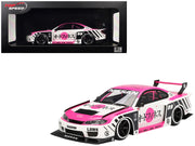 Nissan "LB-Super Silhouette" S15 SILVIA RHD (Right Hand Drive) #99 "Auto Finesse - SEMA 2023" White and Pink 1/18 Model Car by Top Speed image 5