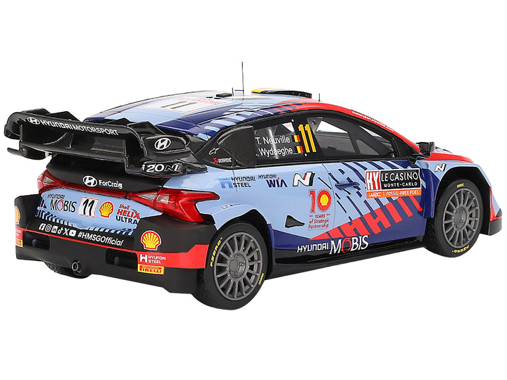 Hyundai i20 N Rally1 Hybrid #11 Thierry Neuville - Martijn Wydaeghe "Hyundai Shell Mobis WRT" Winner WRC "Monte Carlo Rally" (2024) 1/18 Model Car by Top Speed image 2