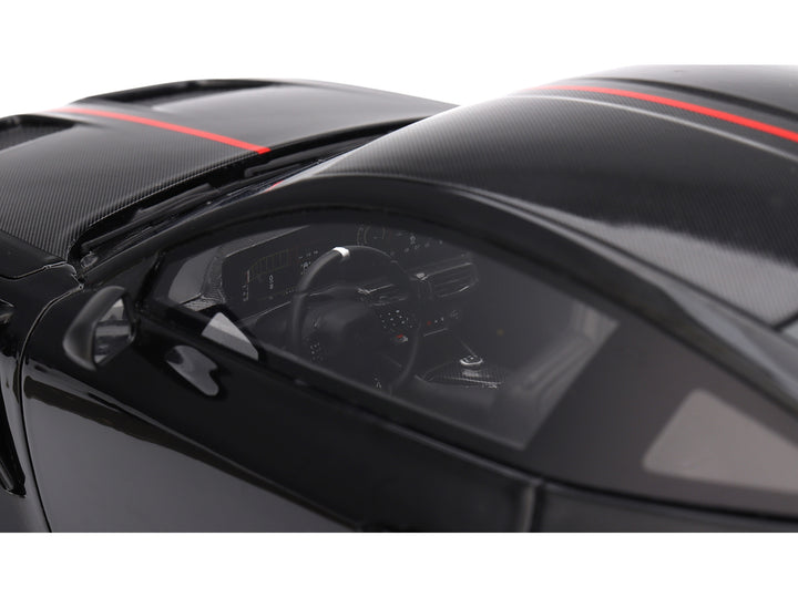 Ford Mustang GTD Shadow Black with Red Stripe 1/18 Model Car by Top Speed image 2