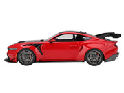 Ford Mustang GTD Race Red and Carbon Fiber with Red Stripe 1/18 Model Car by Top Speed image 3