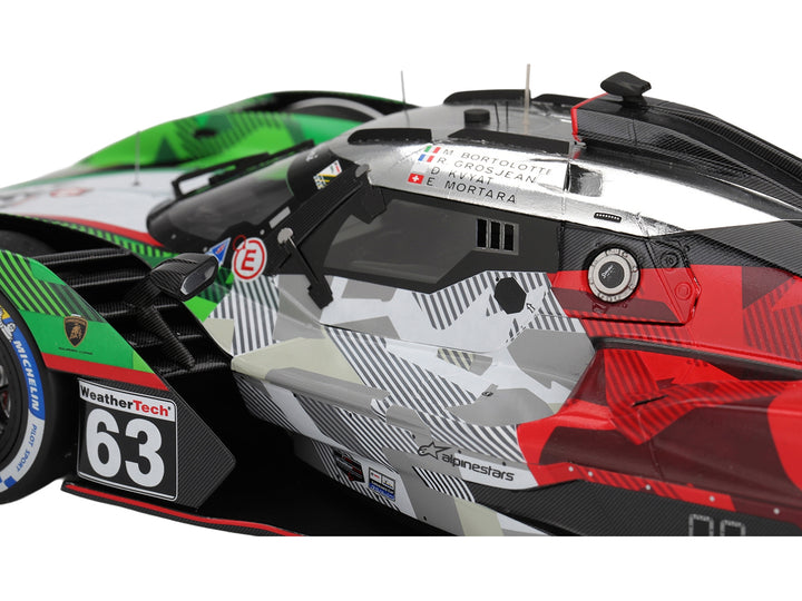 Lamborghini SC63 #63 Mirko Bortolotti - Romain Grosjean - Daniil Kvyat - Edoardo Mortara "Automobili Lamborghini Squadra Corse" IMSA "24 Hours of Daytona" (2025) 1/18 Model Car by Top Speed image 2