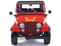 1983 Jeep Renegade Red with Stripes and Black Top 1/24 Diecast Model by IXO Models image 3