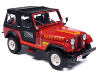 1983 Jeep Renegade Red with Stripes and Black Top 1/24 Diecast Model by IXO Models image 4