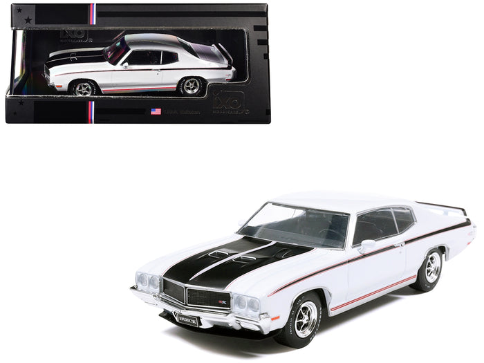 1970 Buick GSX Apollo White with Black and Red Stripes 1/43 Diecast Model by IXO Models
