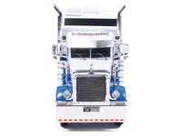 2002 Peterbilt 379 Truck Tractor White and Blue with Graphics 1/64 Diecast Model by IXO Models image 2