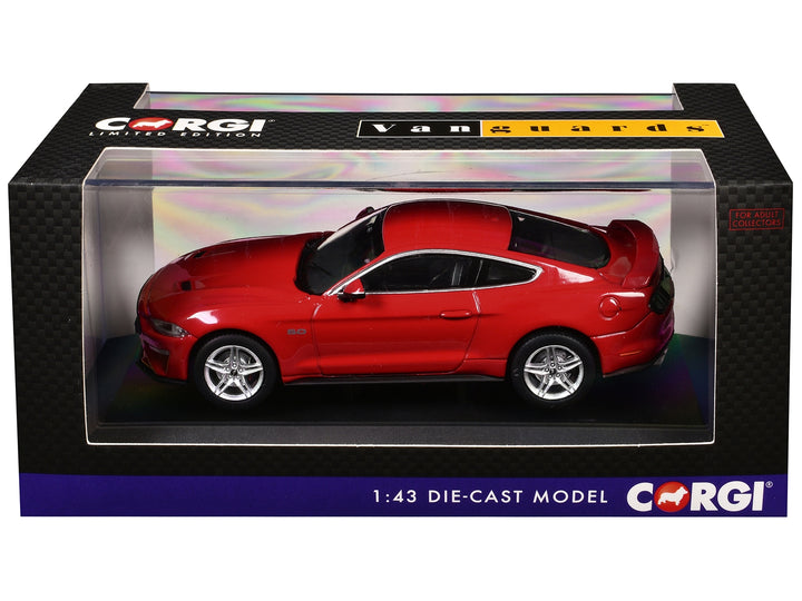 Ford Mustang Mk6 GT Fastback 5.0 RHD (Right Hand Drive) Race Red "Vanguards" Series 1/43 Diecast Model Car by Corgi image 2