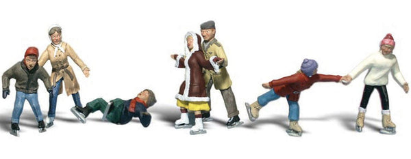 Woodland Scenics A2184 Ice Skaters — N Scale, 7 Figures