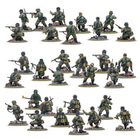 Warlord Games 402013103 German Veteran Infantry Platoon painted assembly examples, rear equipment views.