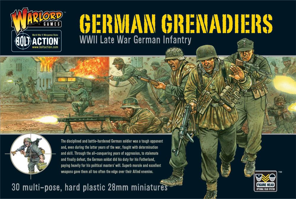 Warlord Games WGB-WM-09 Bolt Action German Grenadiers, retail box for 30 unpainted plastic miniatures