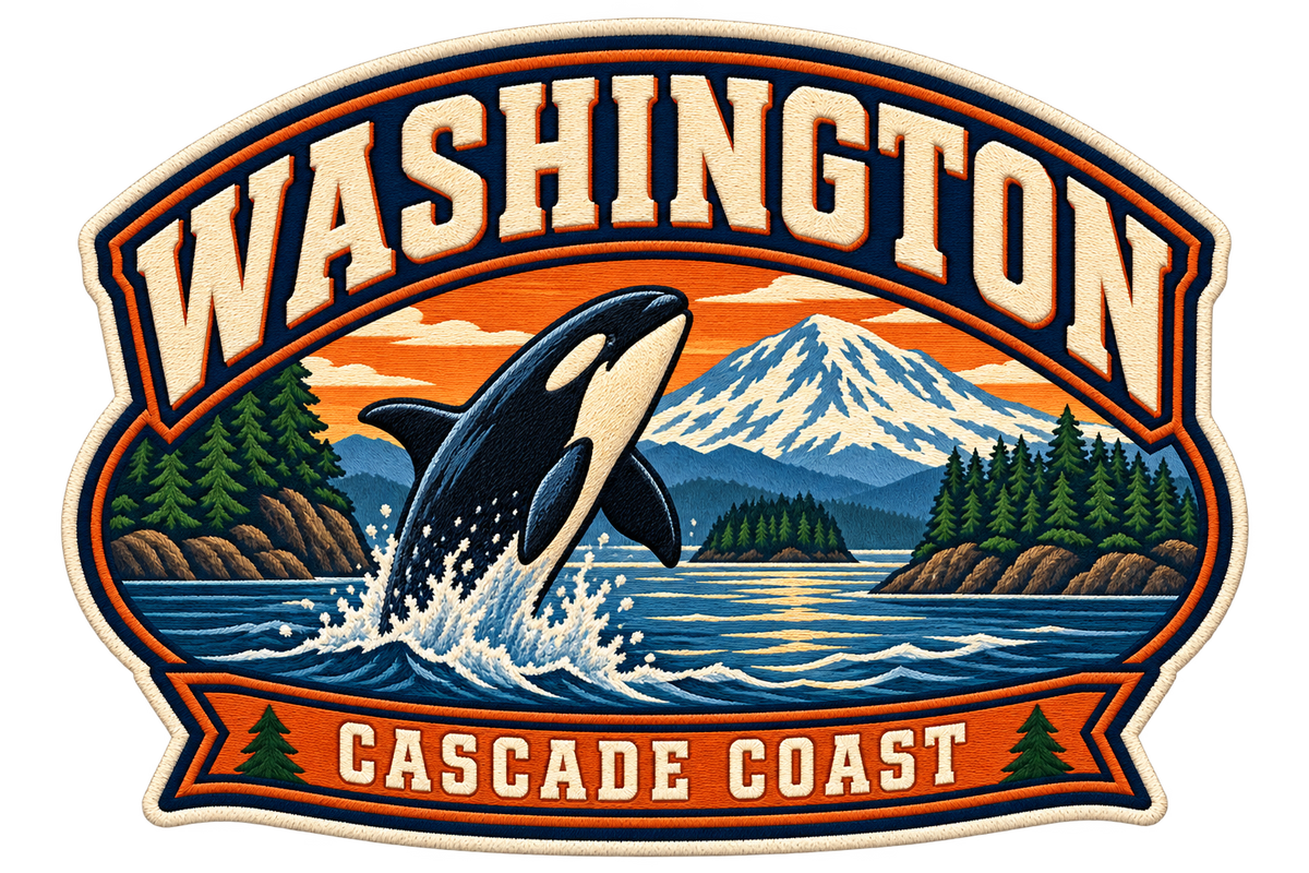 Washington heritage badge embroidery artwork