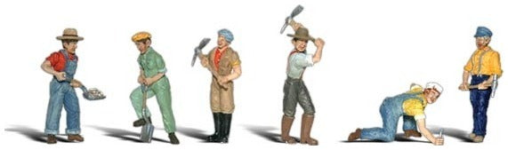Woodland Scenics A2723 O scale Track Workers, painted miniature set.