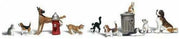 Woodland Scenics A2725 O scale Dogs & Cats, painted miniature set.