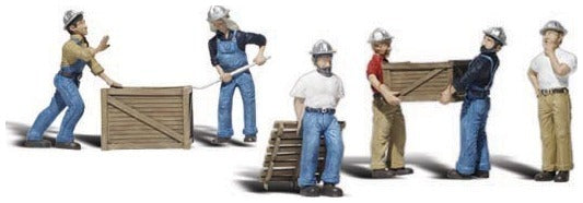Woodland Scenics A2729 O scale Dock Workers, painted miniature set.