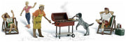 Woodland Scenics A2765 O scale Backyard Barbeque, painted miniature set.