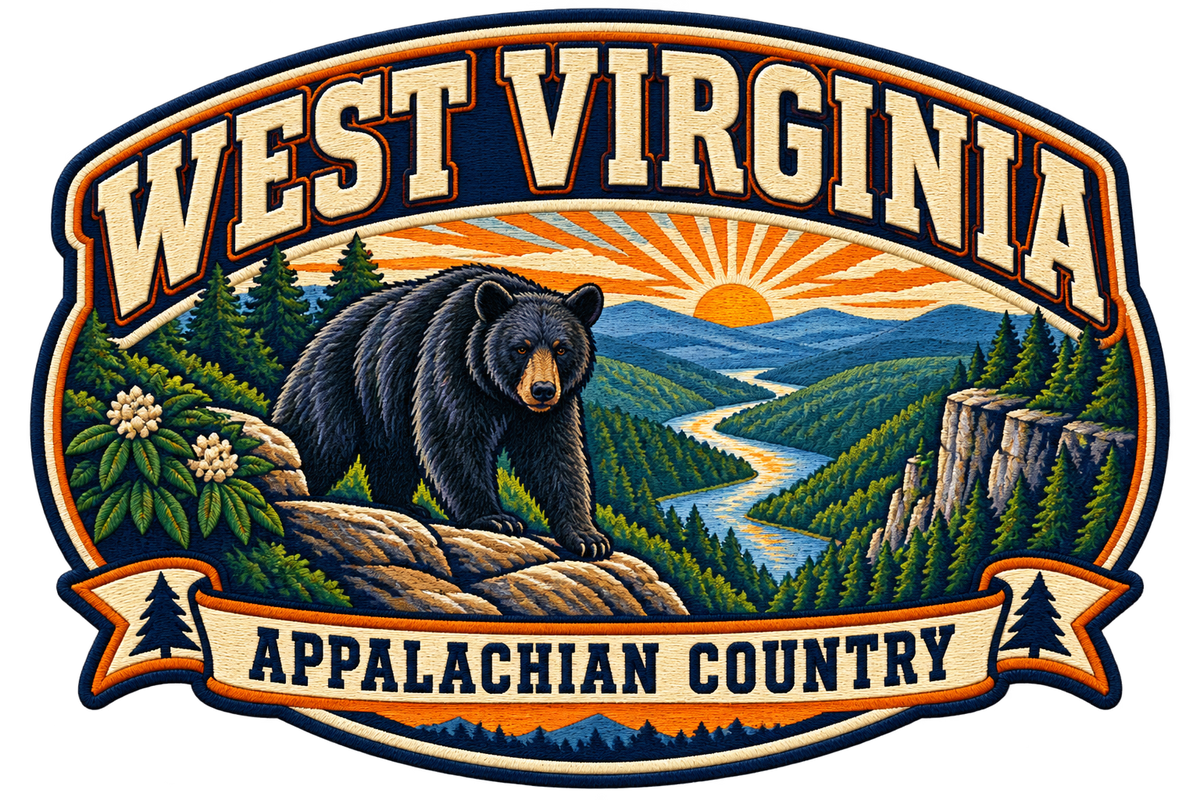 West Virginia heritage badge embroidery artwork