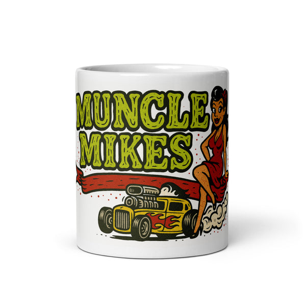 Front view of white 11 oz Monster Mugs 001 ceramic coffee mug