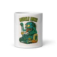 Front view of white 11 oz Monster Mugs 003 ceramic coffee mug