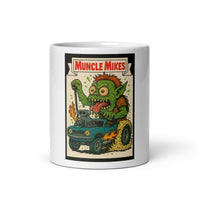 Front view of white 11 oz Monster Mugs 004 ceramic coffee mug