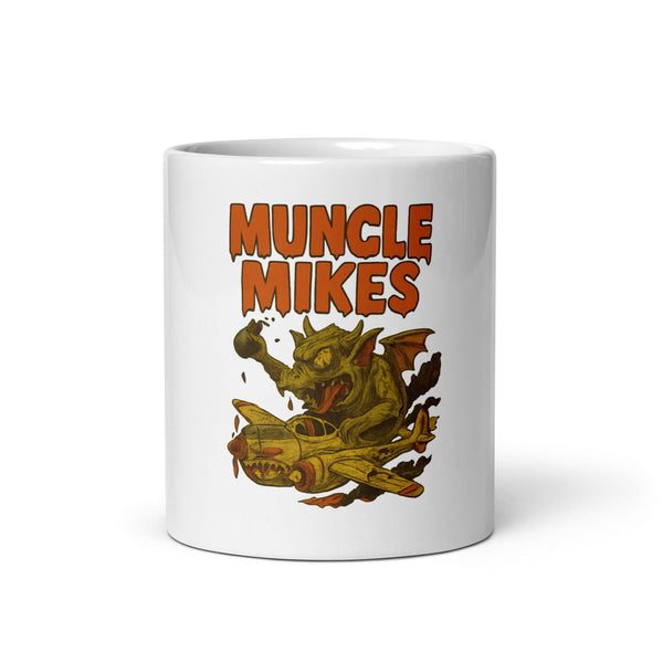 Front view of white 11 oz Monster Mugs 013 ceramic coffee mug