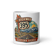 Highway 395 Eastern Sierra mug, 11 oz front-view product mockup