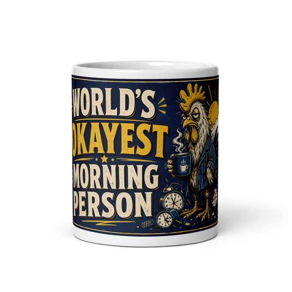 Rooster Sunrise ceramic mug, front-view product mockup