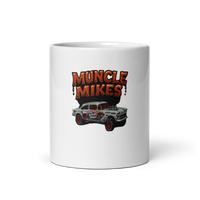 Muncle Mikes Hot Rod and Rat Rod Shirt Mayhem! Bombs Away Gasser white coffee mug front view — 11 oz
