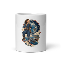 Vintage Aviation Pin-Up T-Shirt – Edition 37 white coffee mug front view — 11 oz