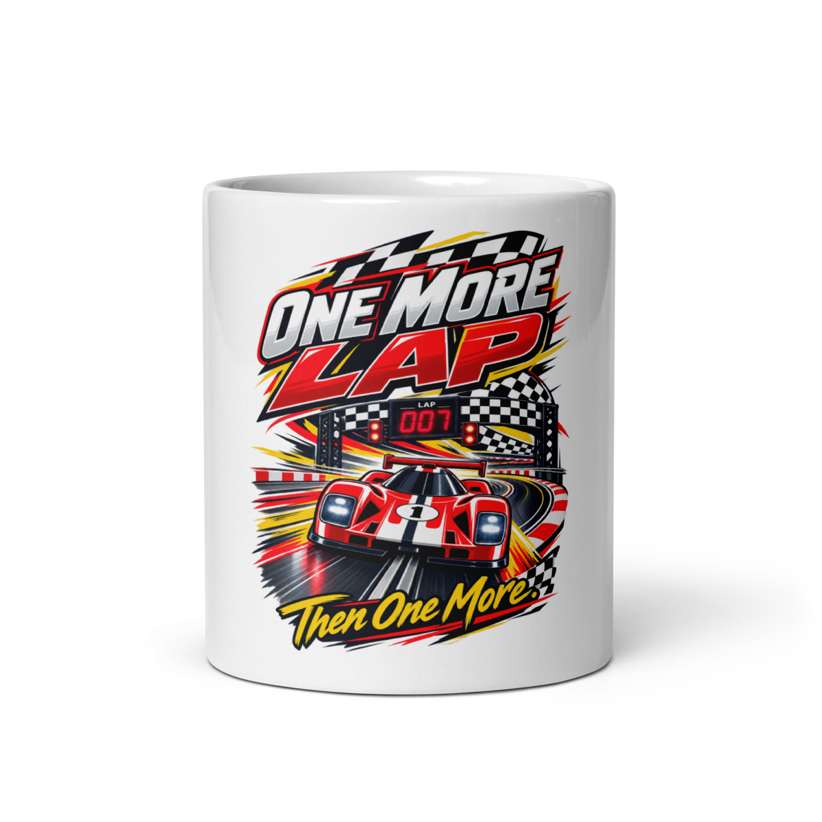 One More Lap Coffee Mug product mockup