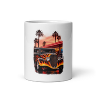 Neon Diner Flame Coupe Coffee Mug product mockup